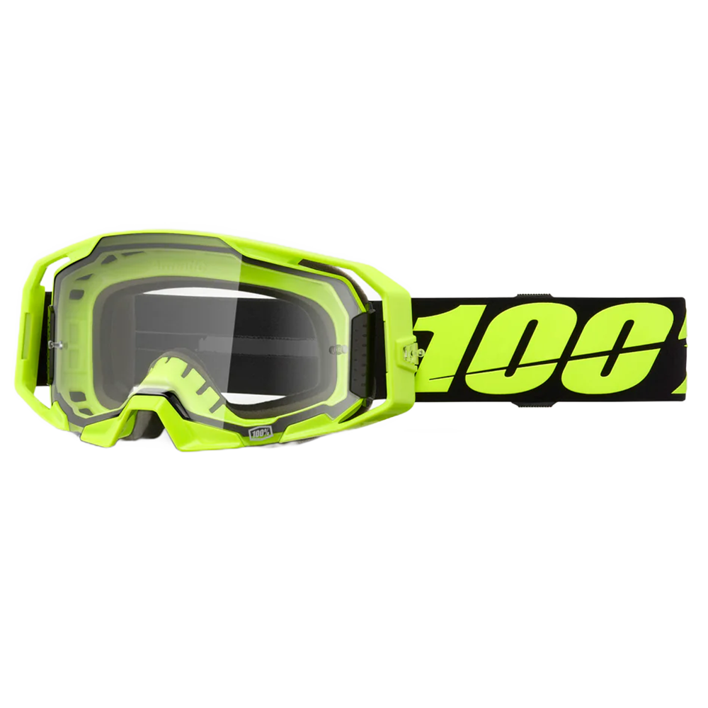100% Armatic Goggles - Neon Yellow (Mirror True Gold Lens)