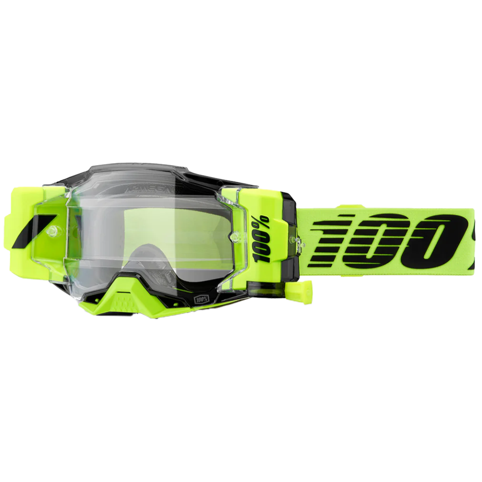 100% Armega Forecast Goggles - Neon Yellow (Clear Lens)