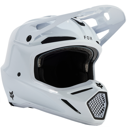 Fox V3 RS Carbon Solid Helmet - DOT/ECE (White)
