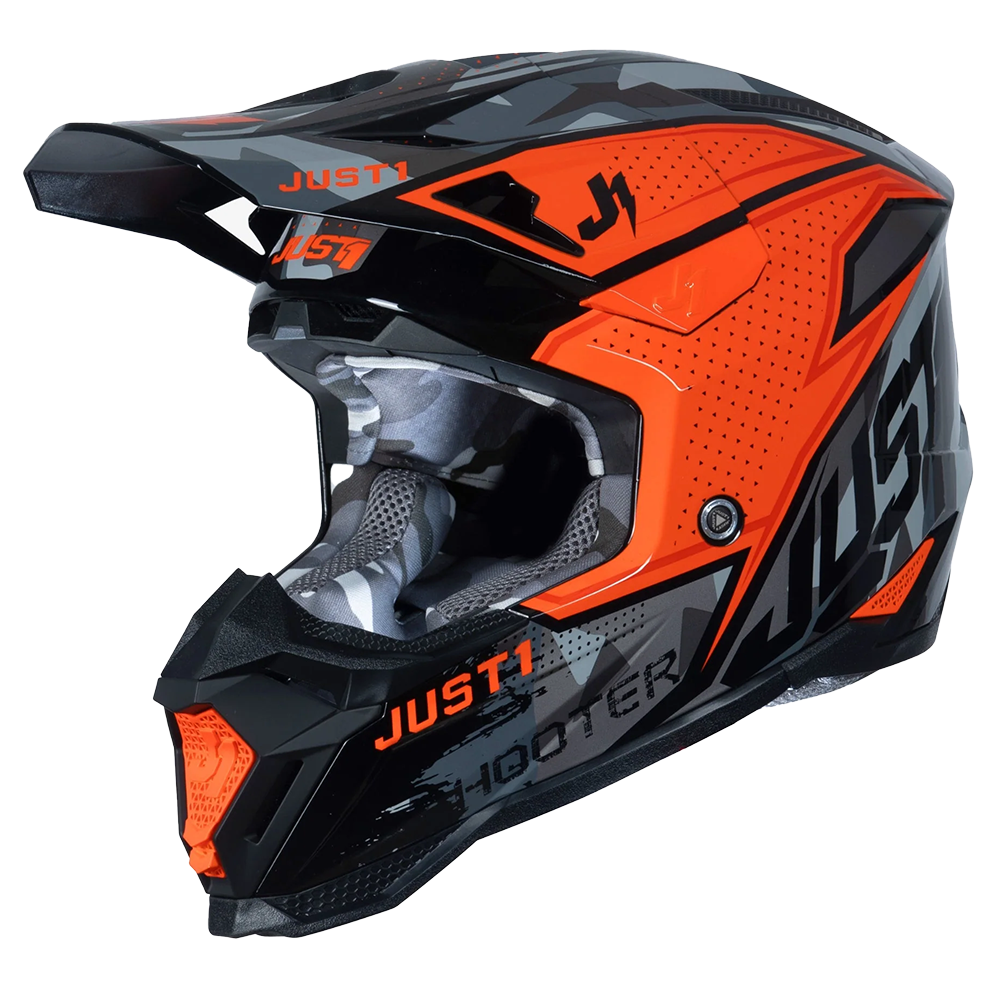 Just 1 J40 Shooter Helmet (Camo Orange Black) Gloss