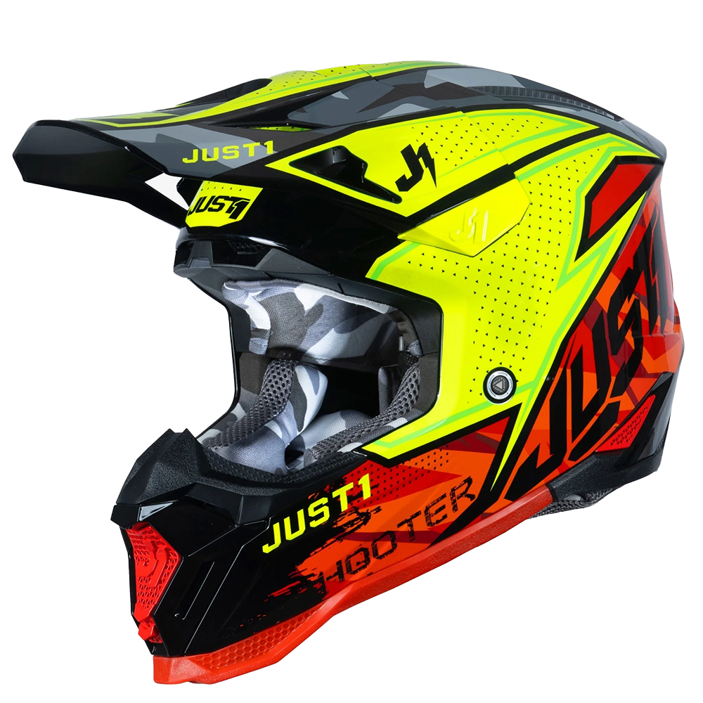 Just 1 J40 Shooter Helmet (Camo Red Black) Gloss