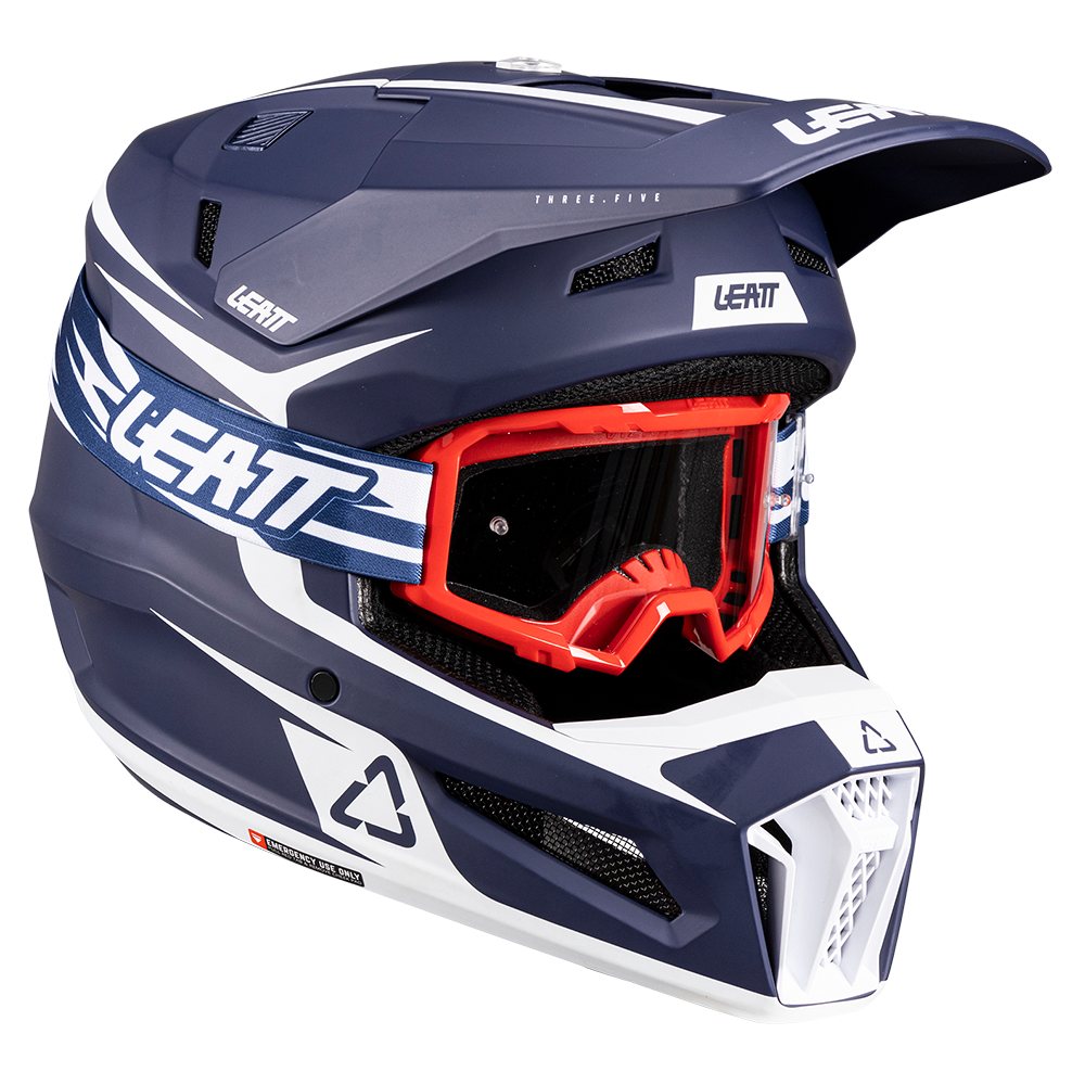 Leatt Moto 3.5 Jr Helmet and 3.5 Goggles (Blue V26)