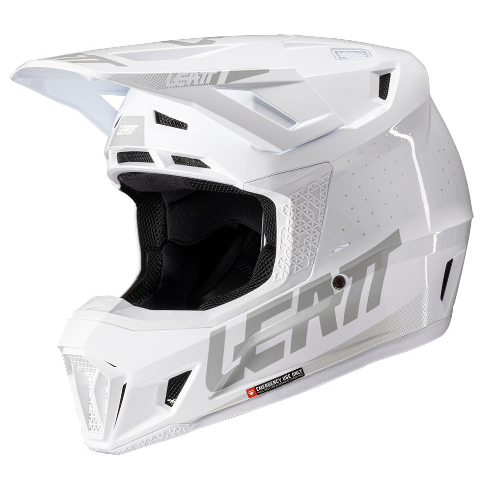 Leatt Moto 7.5 Helmet and 4.5 Goggles ( Gloss White )