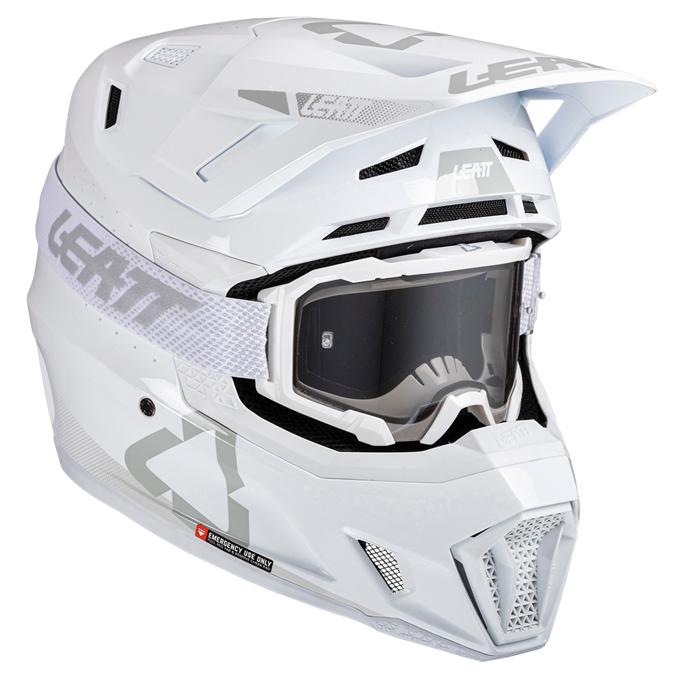 Leatt Moto 7.5 Helmet and 4.5 Goggles ( Gloss White )