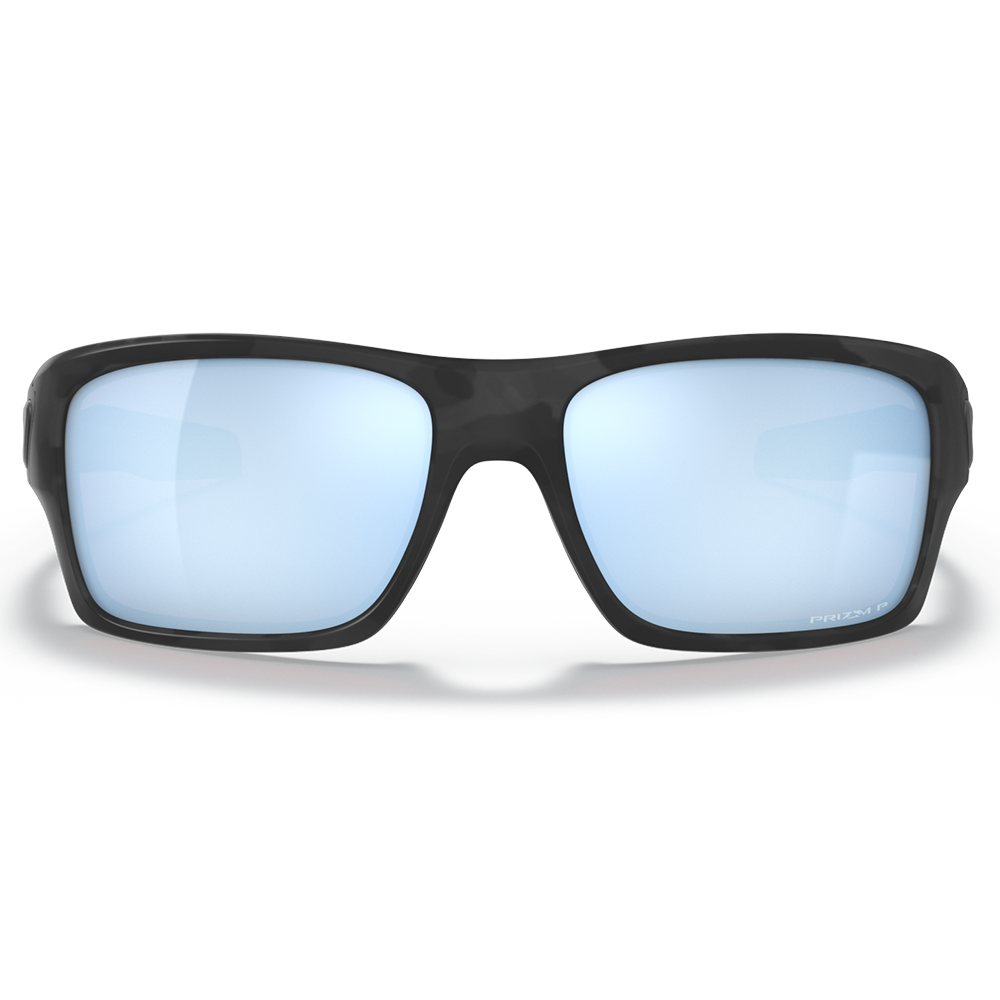 Oakley Turbine Sunglasses - Prizm Deep Water Blue Polarized Lenses (Matt Black Camo Frame)