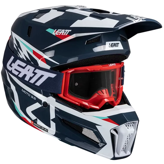 Leatt Moto 3.5 Helmet and 3.5 Goggles (Blue)