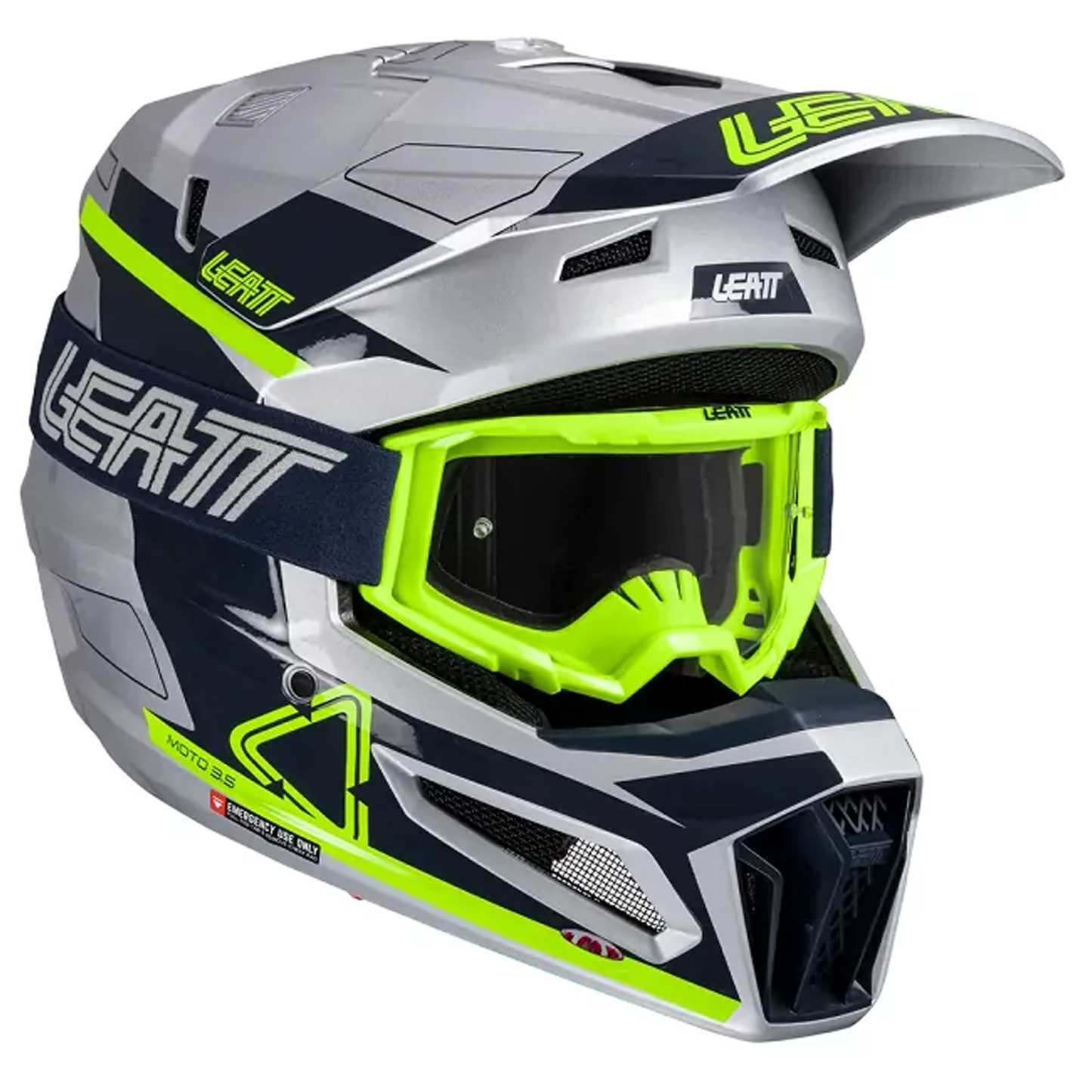 Leatt Moto 3.5 Helmet and 3.5 Goggles (Steel)