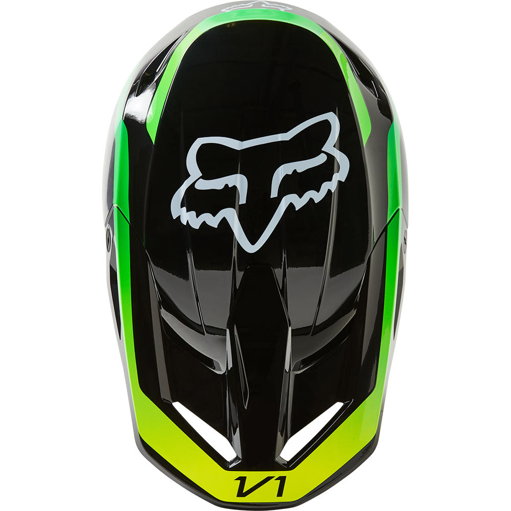 Fox V1 Dpth Helmet - DOT/ECE (Black/Fluo Green)