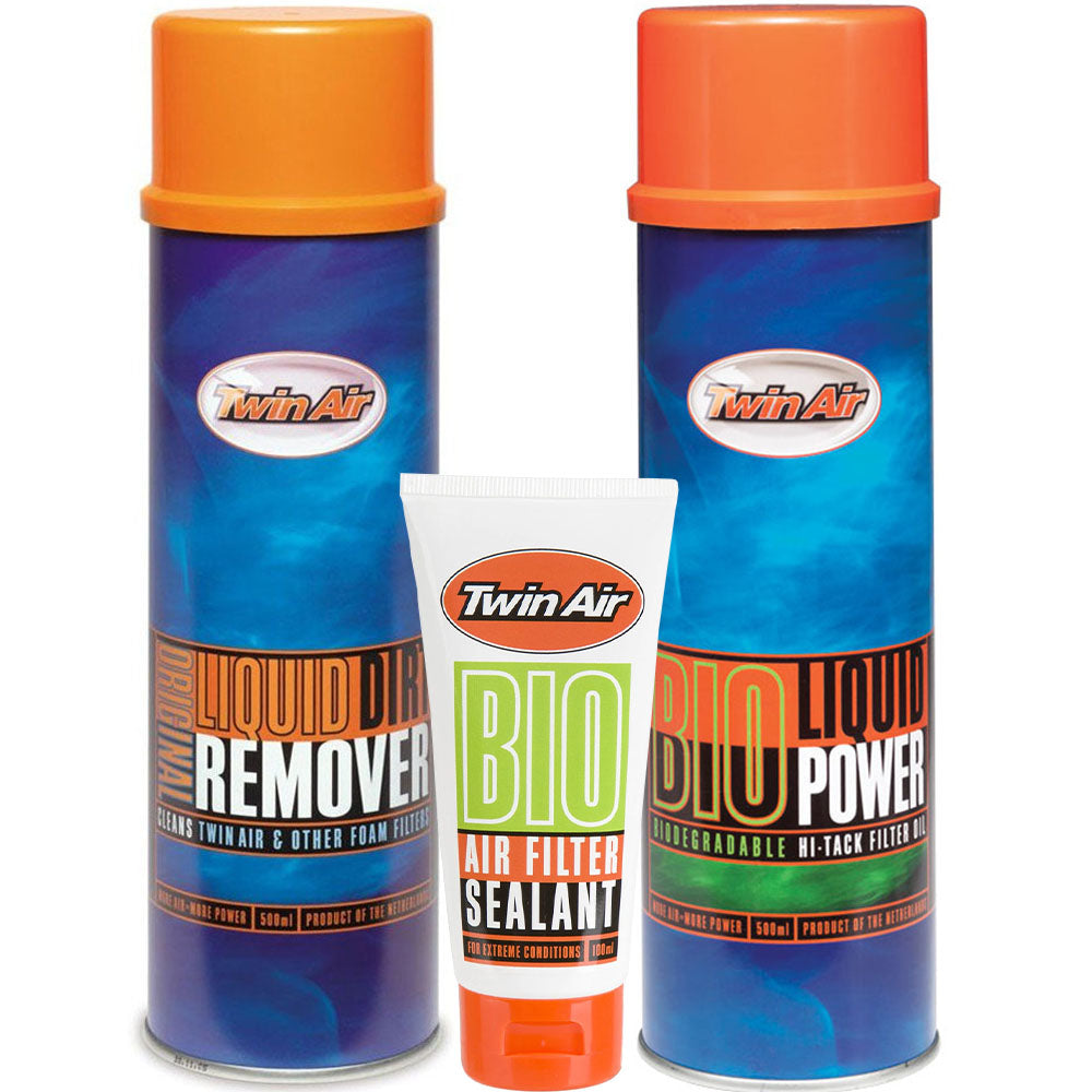 Twin Air Bio Air Filter Care Pack (Hi-Tack Oil + Sealant + Dirt Remover)