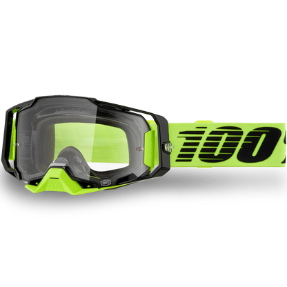 100% Armega Goggles - Neon Yellow (Mirror Gold Lens)