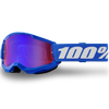 100% Strata 2 Goggles - Blue (Mirror Red Blue Lens)