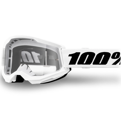 100% Strata 2 Goggles - White (Mirror Silver Lens)