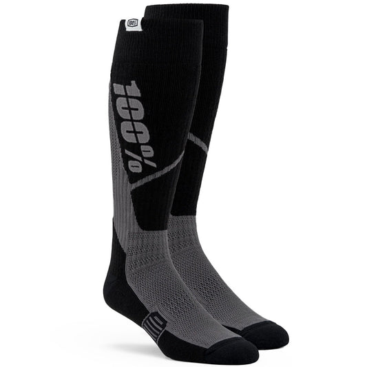 100% Torque Thick Comfort MX Socks (Black/Grey)