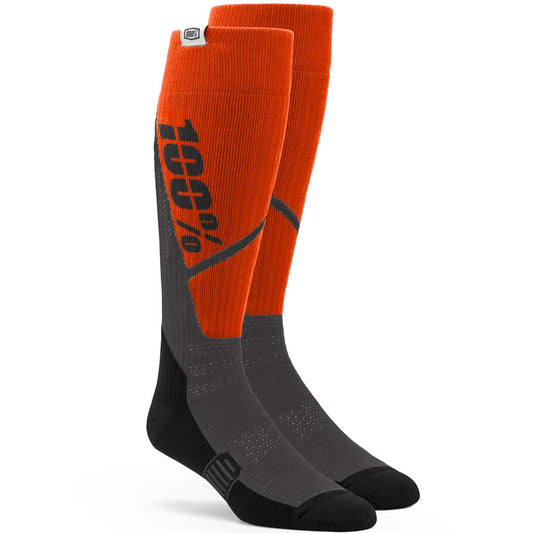 100% Torque Thick Comfort MX Socks (Orange/Charcoal)