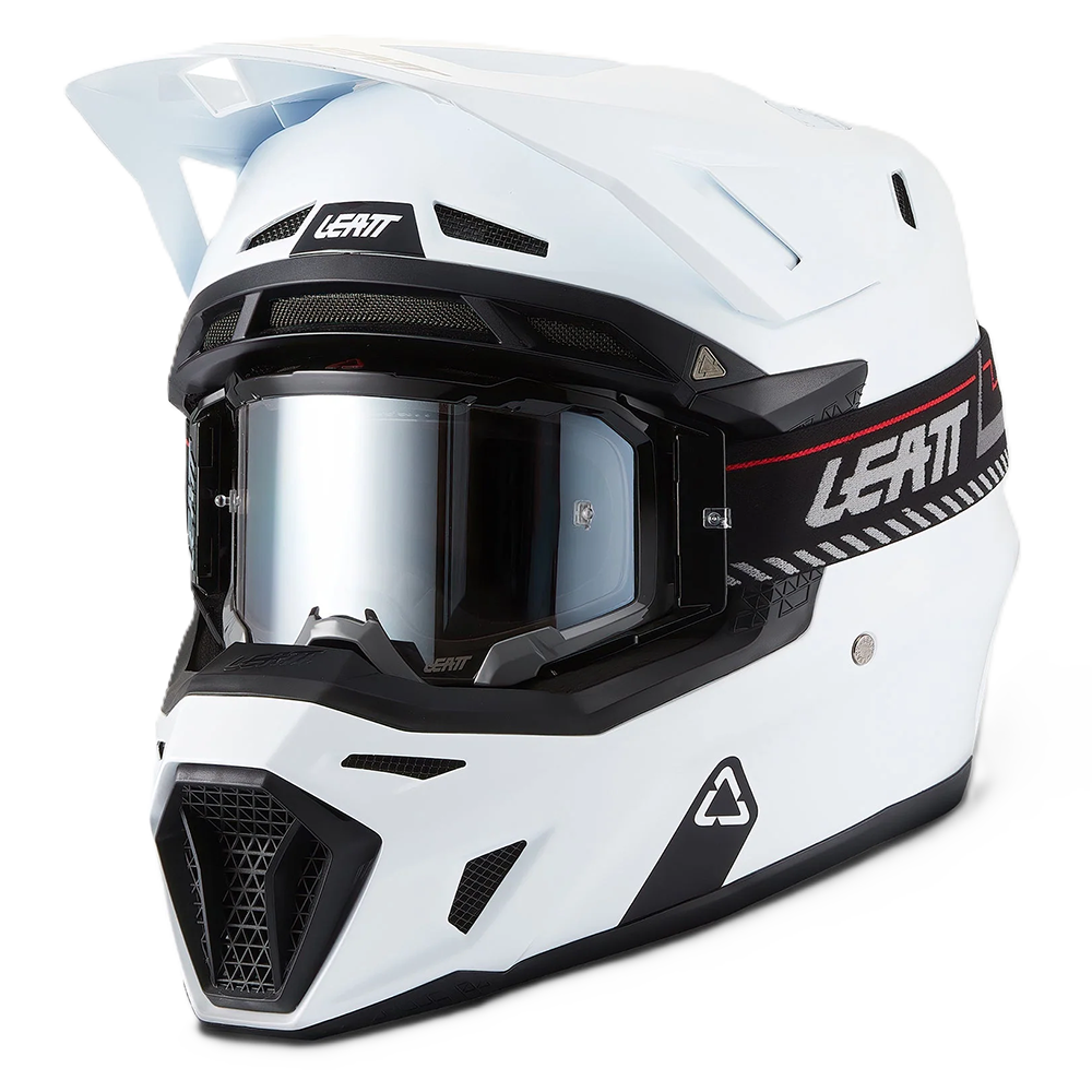 Leatt Moto 8.5 Helmet and 5.5 Goggles (White V27)