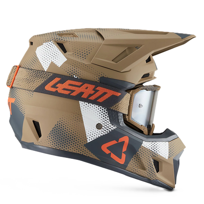 Leatt Moto 7.5 Helmet and 4.5 Goggles (Camo Khaki Brown V27)