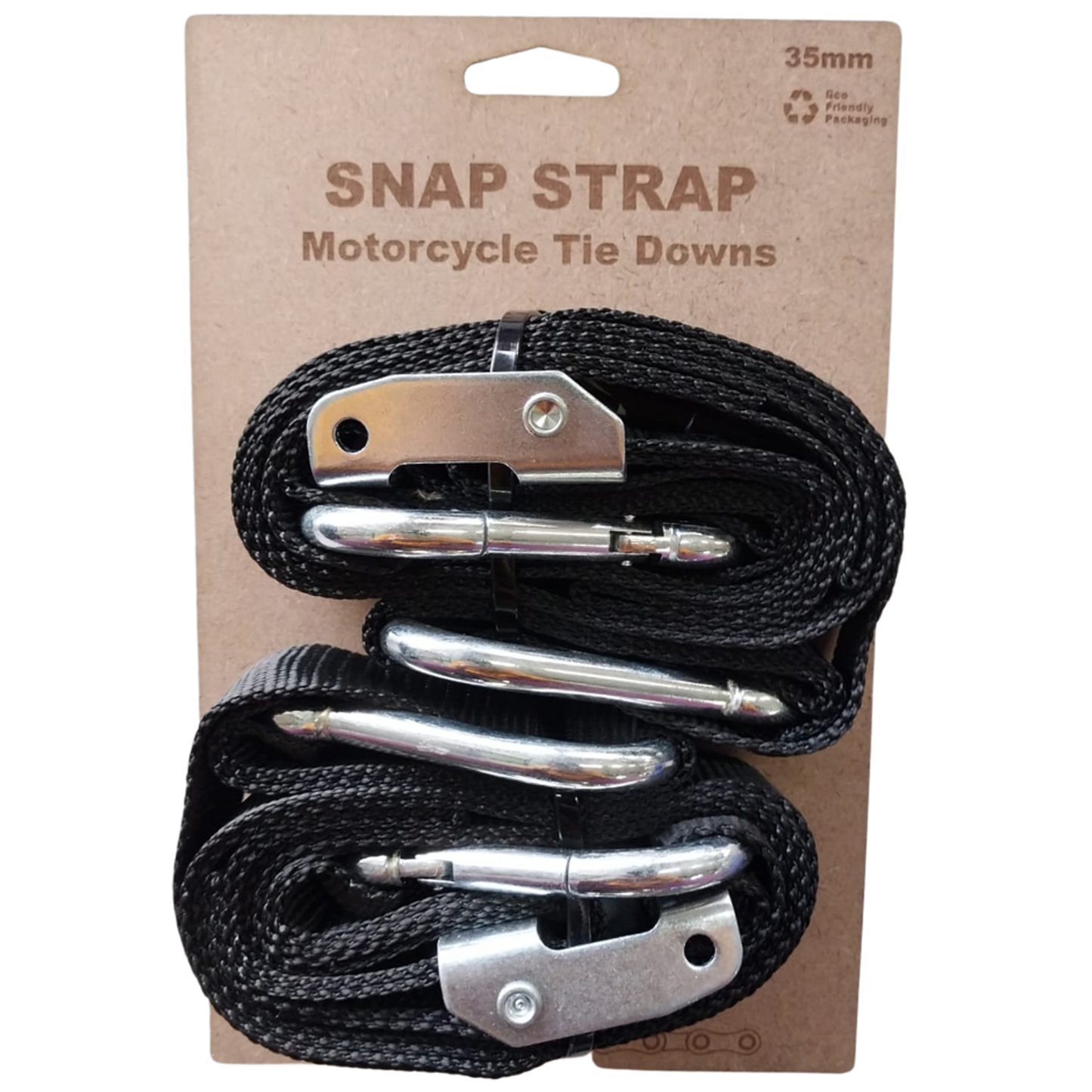 Snap Strap Soft Loop 35mm Motorcycle Tie Downs (Black)