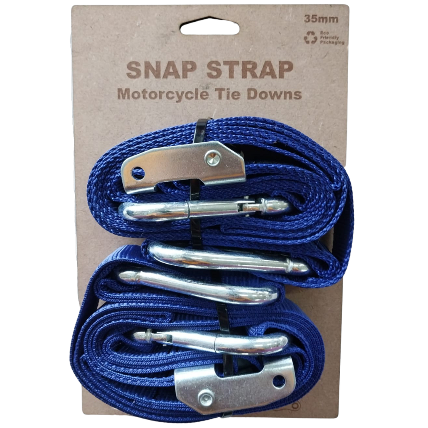 Snap Strap Soft Loop 35mm Motorcycle Tie Downs (Blue)