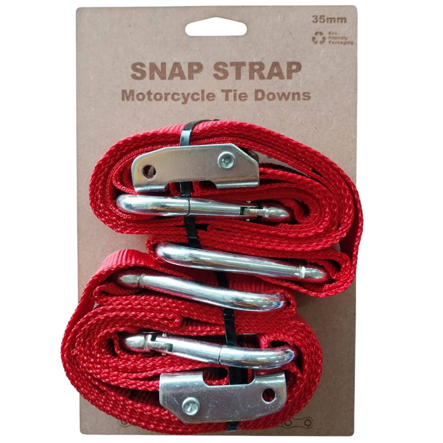 Snap Strap Soft Loop 35mm Motorcycle Tie Downs (Red)