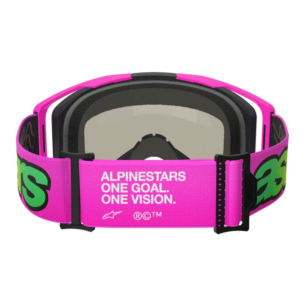 Alpinestars Vision 8 Vista Goggles - Pink Flou Yellow Fl (Mirror Blue Lens)