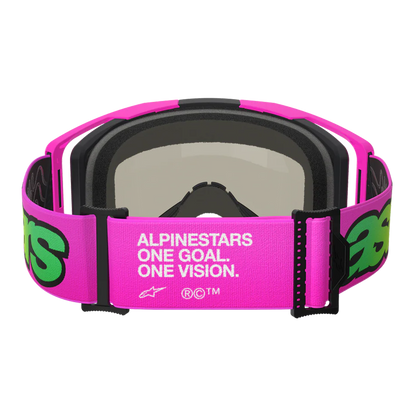 Alpinestars Vision 8 Vista Goggles - Pink Flou Yellow Fl (Mirror Blue Lens)