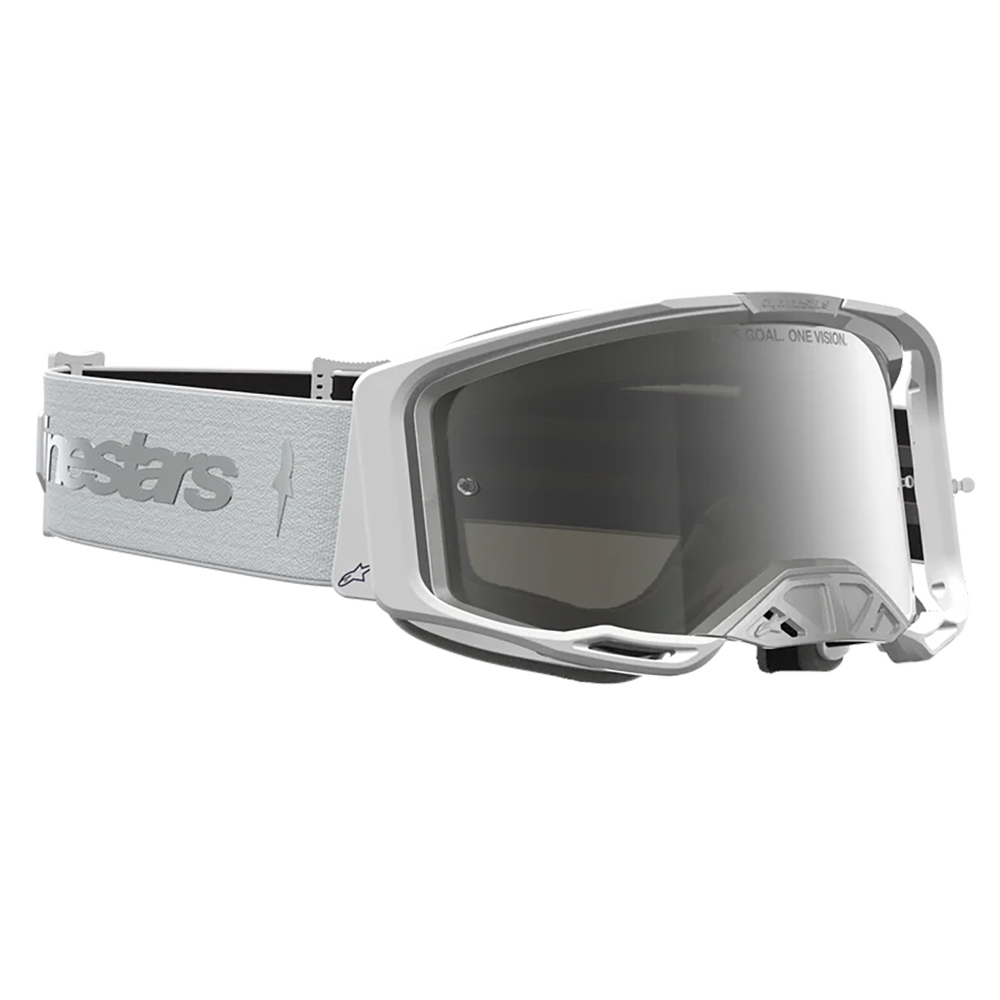 Alpinestars Vision 8 Amber Goggles -  White  Sliver (Mirror Silver Lens)