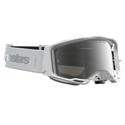 Alpinestars Vision 8 Amber Goggles -  White  Sliver (Mirror Silver Lens)
