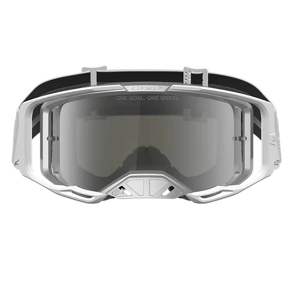 Alpinestars Vision 8 Amber Goggles -  White  Sliver (Mirror Silver Lens)