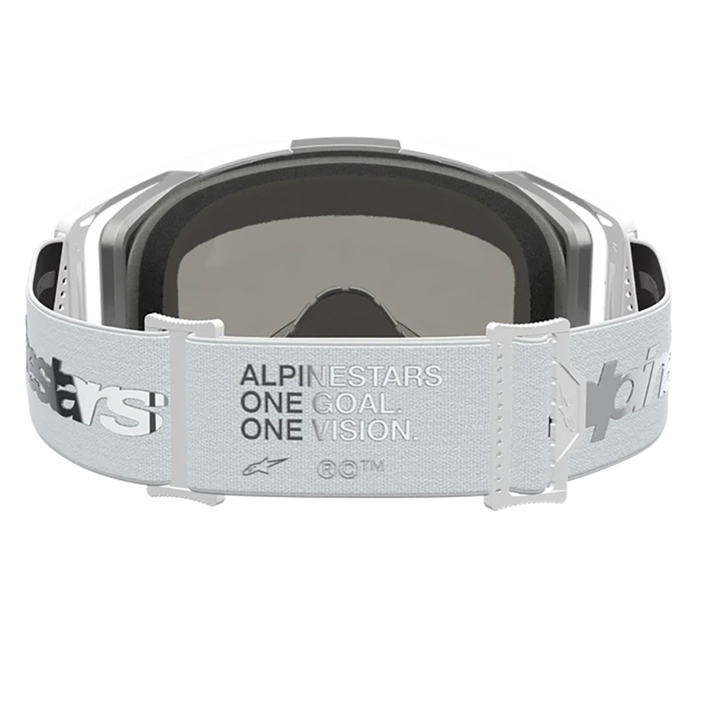 Alpinestars Vision 8 Amber Goggles -  White  Sliver (Mirror Silver Lens)