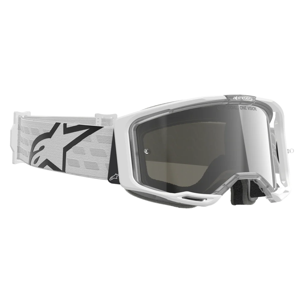Alpinestars Vision 8 Corp Goggles -  White (Mirror Blue Lens)