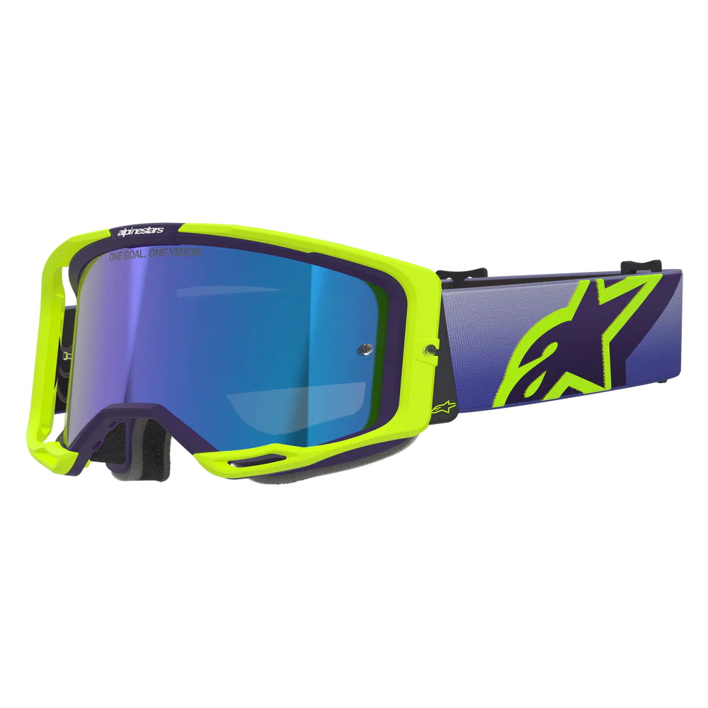 Alpinestars Vision 8 Corp Goggles -  Purple Fluo Yellow (Mirror Blue Lens)