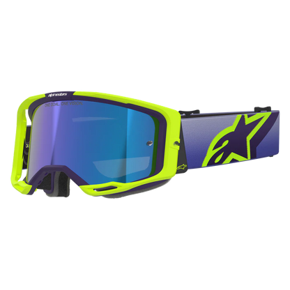 Alpinestars Vision 8 Corp Goggles -  Purple Fluo Yellow (Mirror Blue Lens)