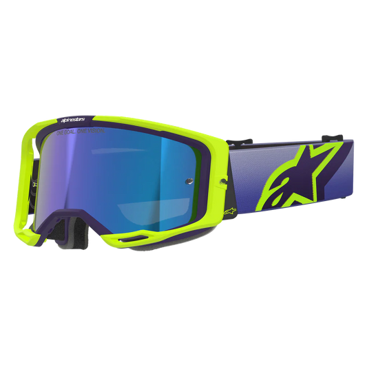 Alpinestars Vision 8 Corp Goggles -  Purple Fluo Yellow (Mirror Blue Lens)