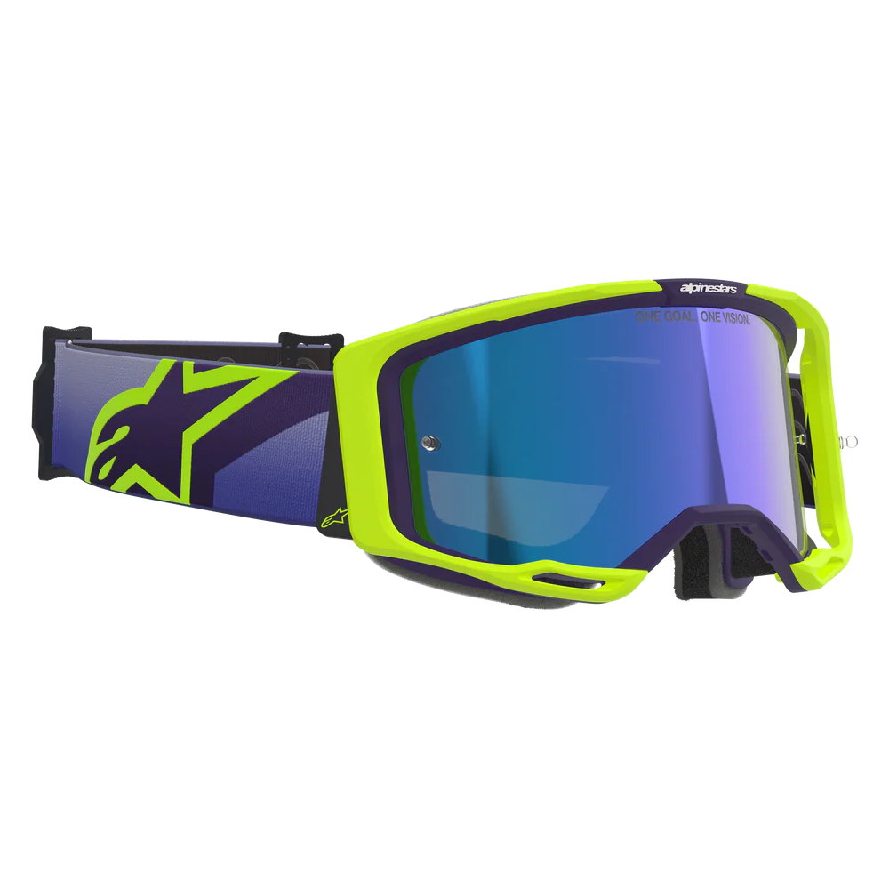 Alpinestars Vision 8 Corp Goggles -  Purple Fluo Yellow (Mirror Blue Lens)
