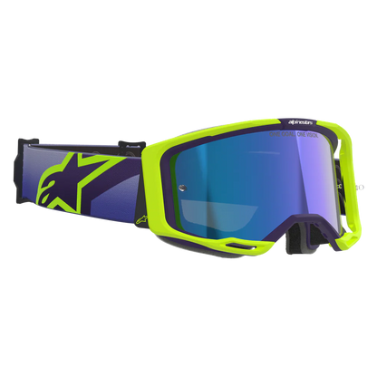 Alpinestars Vision 8 Corp Goggles -  Purple Fluo Yellow (Mirror Blue Lens)