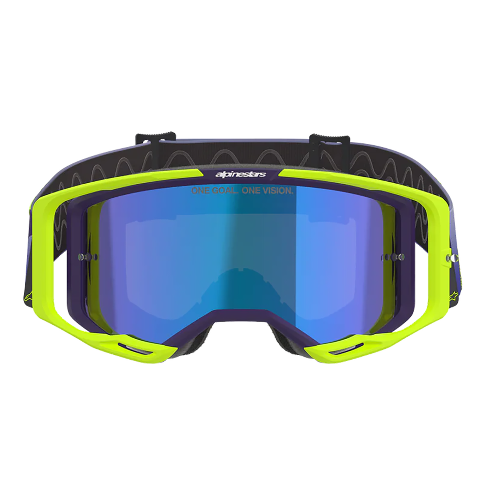 Alpinestars Vision 8 Corp Goggles -  Purple Fluo Yellow (Mirror Blue Lens)