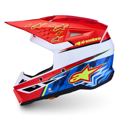 Alpinestars SM3 Youth Falcon Helmet (Red White Blue Yellow)