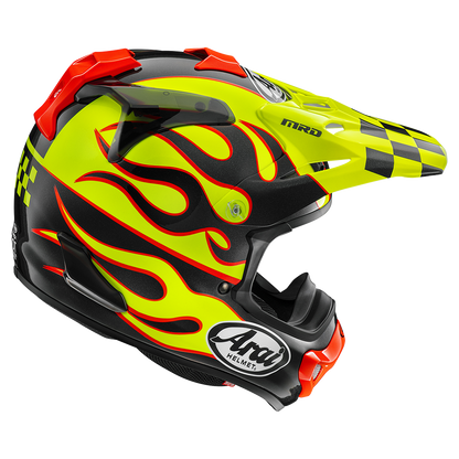 Arai MX-V EVO Flame Offroad Helmet (Yellow)