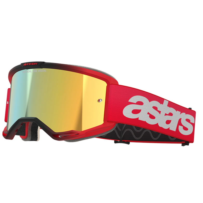 Alpinestars Vision 5 Blaze Goggles - Red (Mirror Gold Lens)