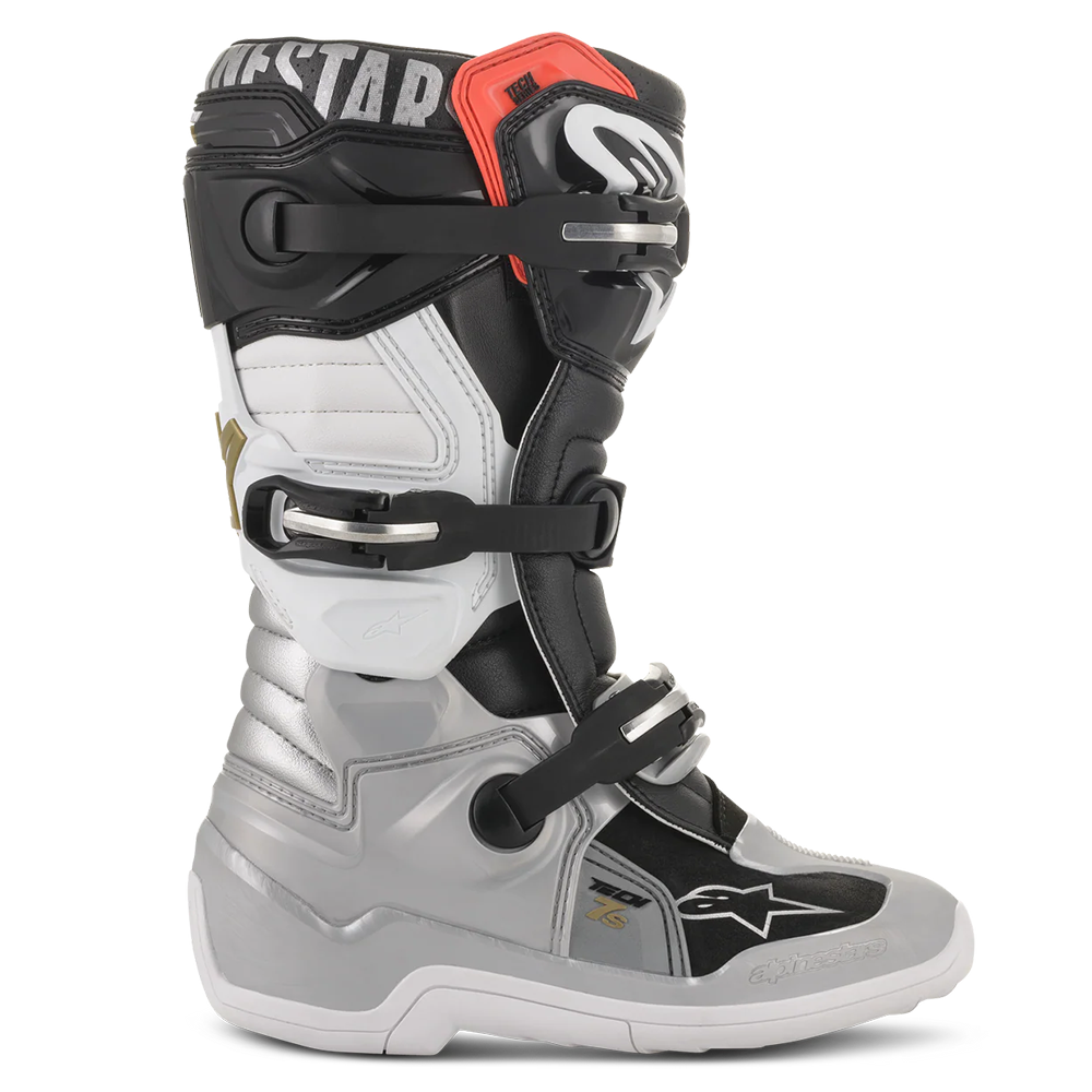 Alpinestars Tech 7S Youth Boots Black/Silver/White/Gold