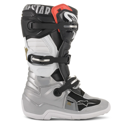 Alpinestars Tech 7S Youth Boots Black/Silver/White/Gold