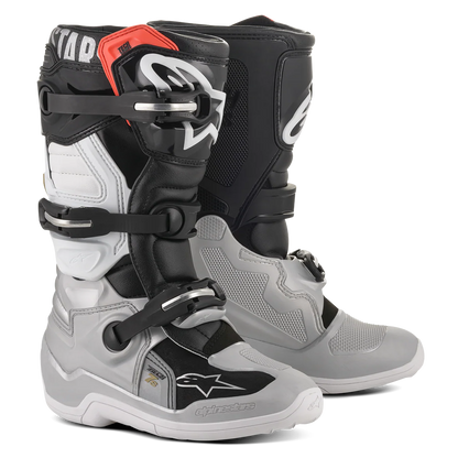 Alpinestars Tech 7S Youth Boots Black/Silver/White/Gold