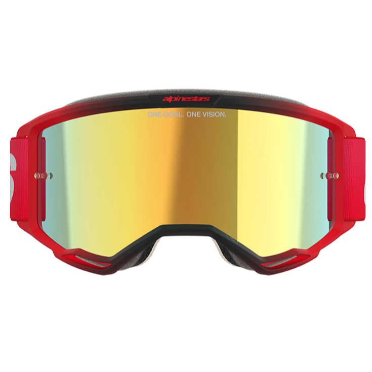 Alpinestars Vision 5 Blaze Goggles - Red (Mirror Gold Lens)