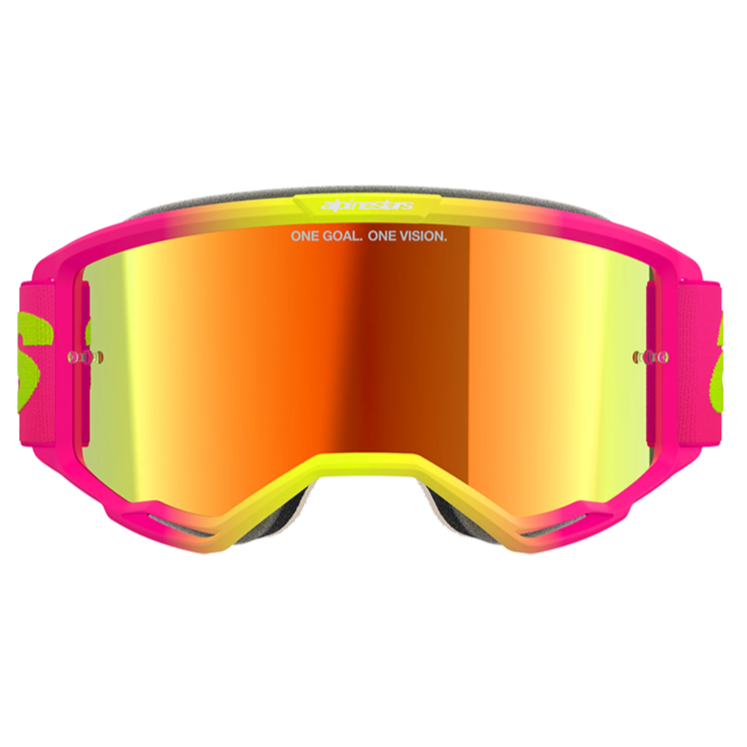 Alpinestars Vision 5 Wordmark Goggles - Pink/Yellow (Mirror Red Lens)