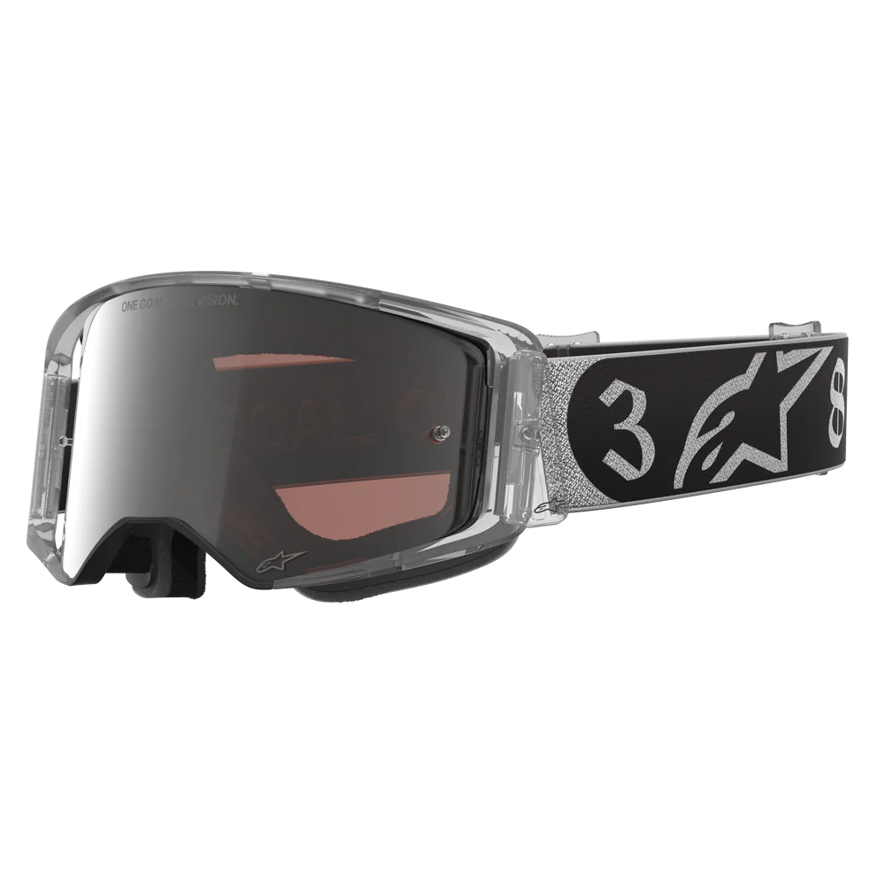 Alpinestars Supertech Vision Goggle DNGR38 XXV - Black Silver (Mirror Silver Lens)