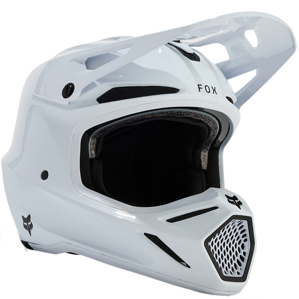 Fox V3 RS Carbon Solid Helmet - DOT/ECE (White)