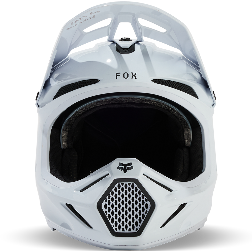 Fox V3 RS Carbon Solid Helmet - DOT/ECE (White)