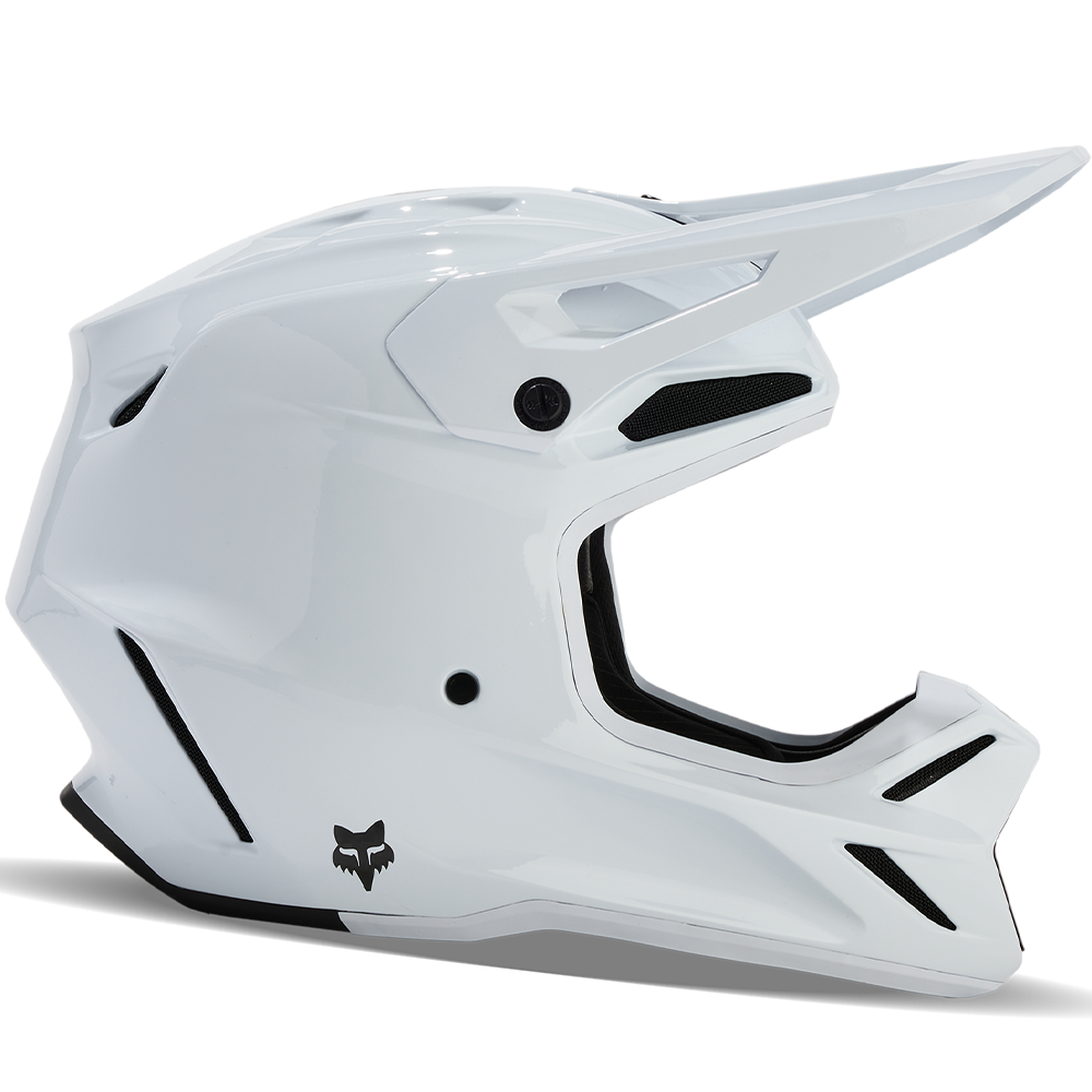 Fox V3 RS Carbon Solid Helmet - DOT/ECE (White)