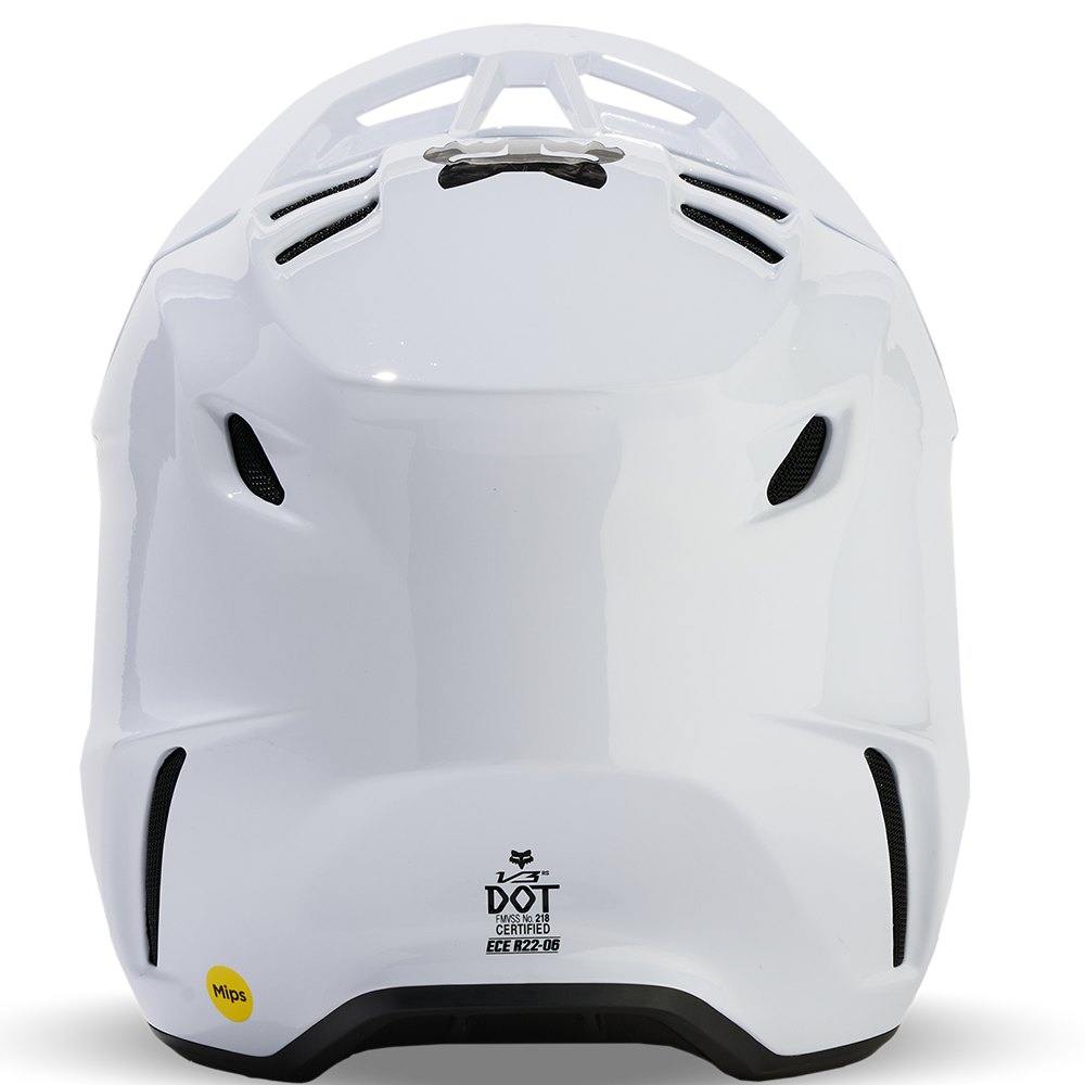 Fox V3 RS Carbon Solid Helmet - DOT/ECE (White)