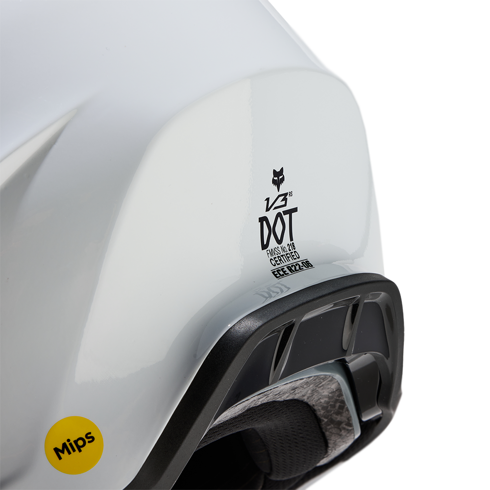 Fox V3 RS Carbon Solid Helmet - DOT/ECE (White)